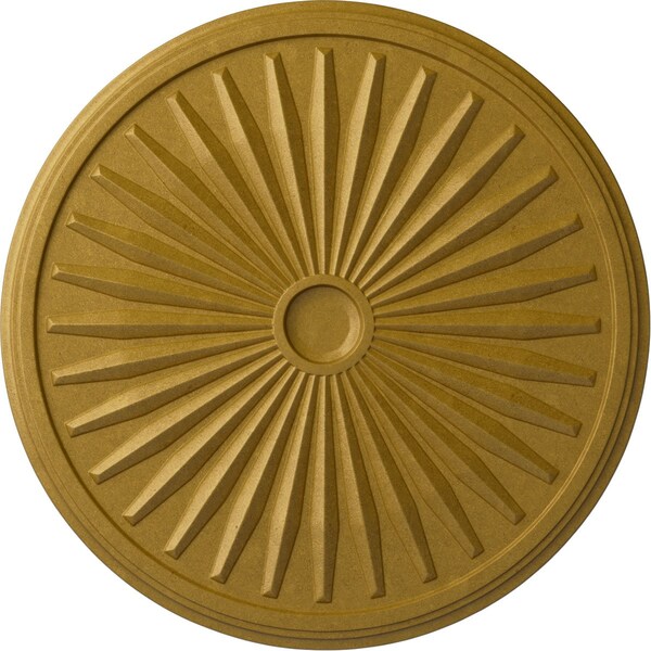 Ekena Millwork Leandros Ceiling Medallion (Fits Canopies up to 5"), 33 1/8"OD x 3 1/2"ID x 1 3/8"P, Pharaohs Gold CM33LEPGS - main